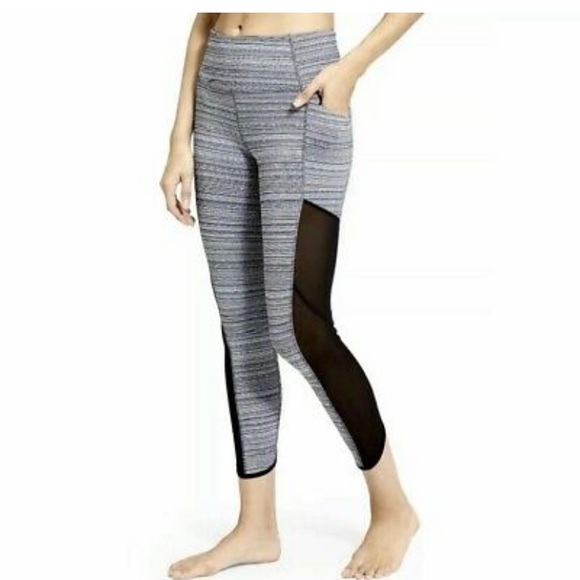 ATHLETA Jacquard Chaturanga high rise Mesh Capri Crop Leggings small - Picture 2 of 8